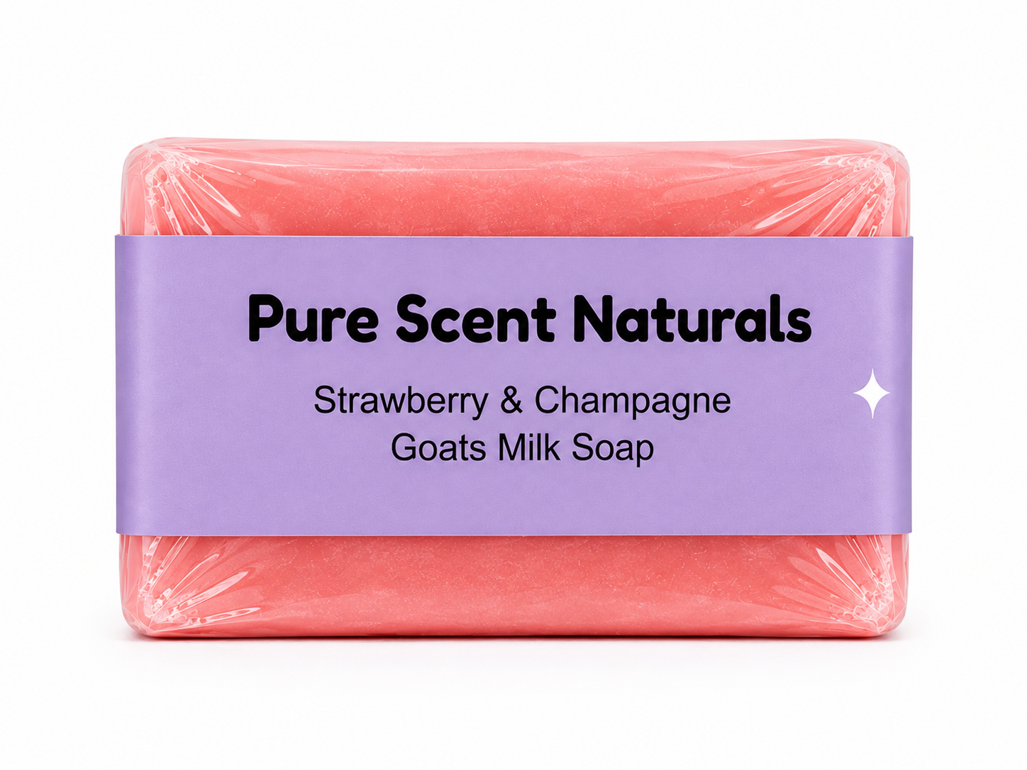Goat Milk Bar Soap - Champagne and Strawberry by Pure Scent Naturals