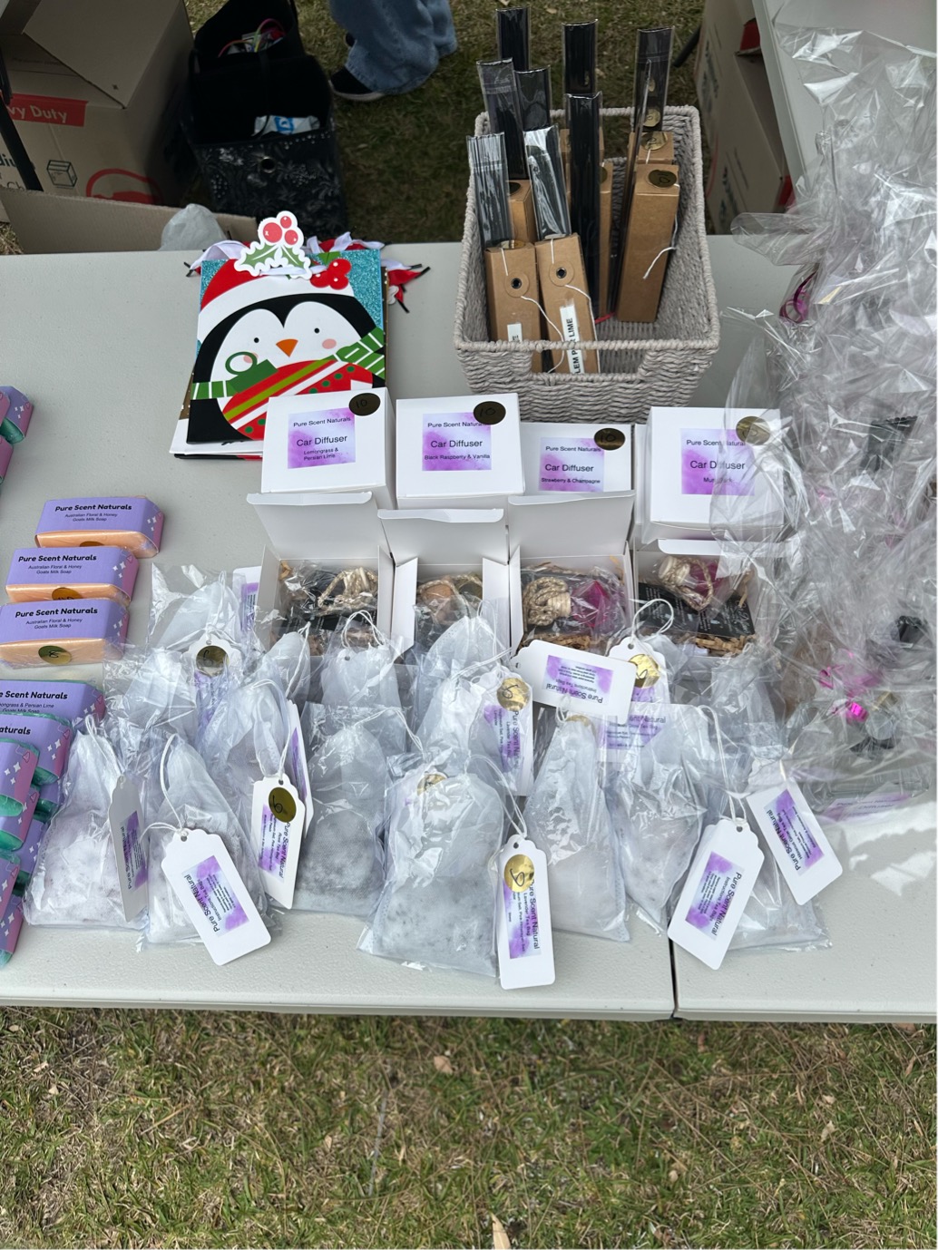Car diffusers and bath products on display